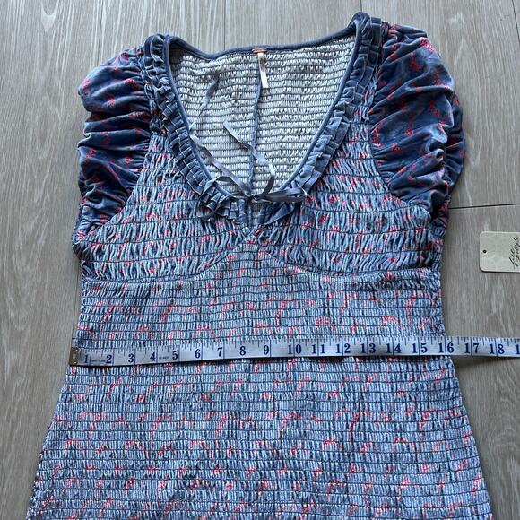 Free People McKenna Velvet Dress Large Boho NWT - Picture 7 of 16